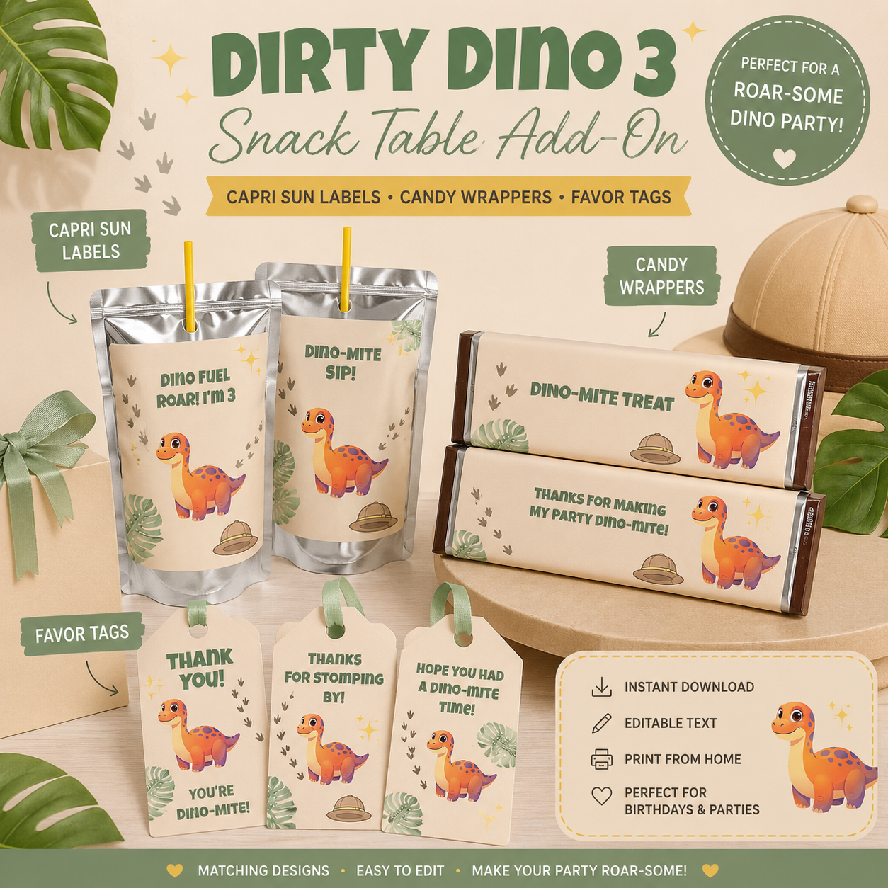 Dirty Dino Snack Table Add-On