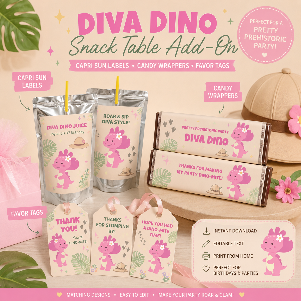 Diva Dino Snack Table Add-On