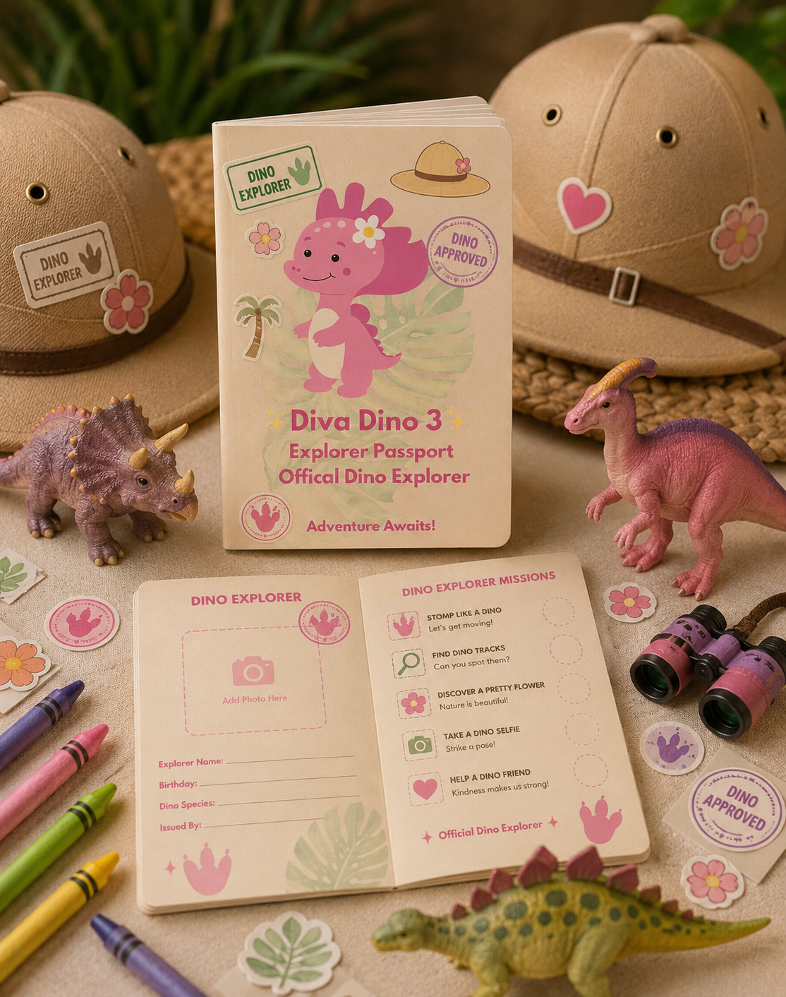 Diva Dino Explorer Passport Book